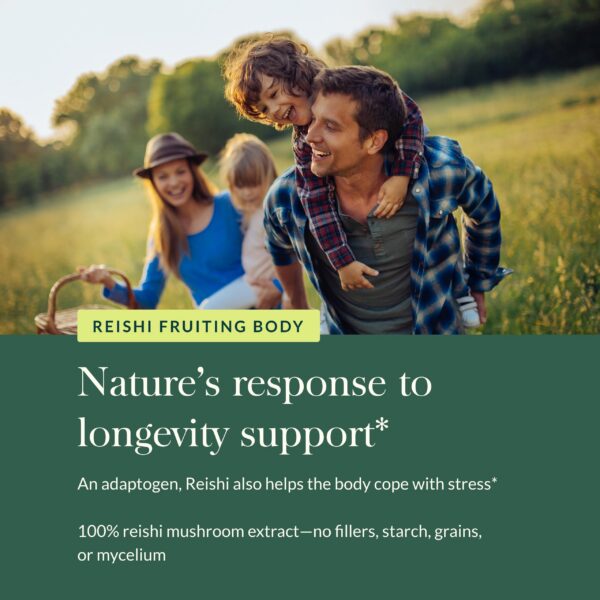 Cápsulas líquidas Reishi veganas Gaia Herbs para longevidad