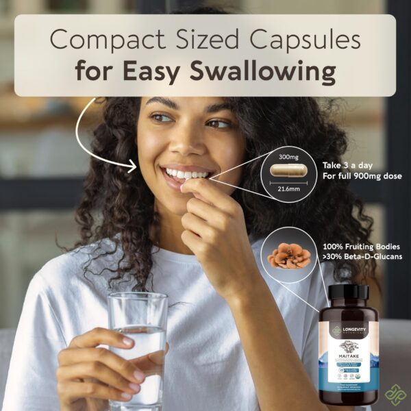 Cápsulas Maitake concentrado órganos Longevity Botanicals 120 unidades