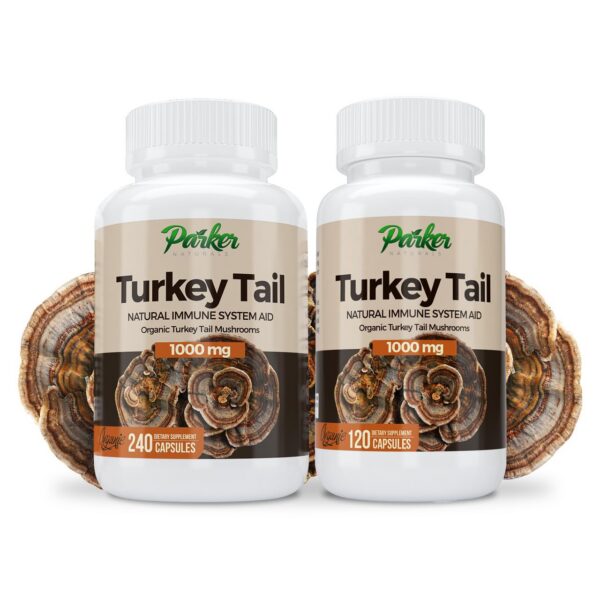 Cápsulas marrón de hongo cola de pavo orgánico Parker Naturals