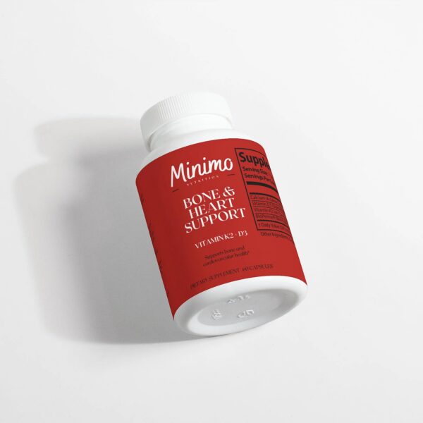 Cápsulas de Minimo Nutrition K2 + D3 suplemento vegano