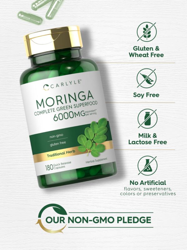 Cápsulas de moringa para antioxidantes y salud general