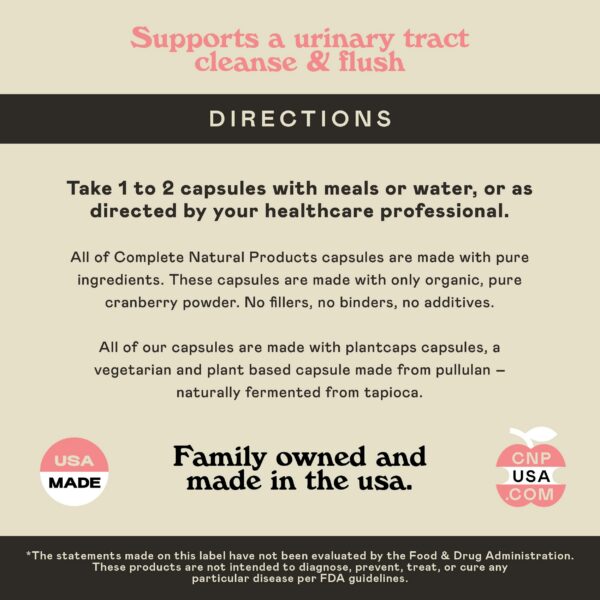 Cápsulas naturales de arándano para bienestar urinario veganas