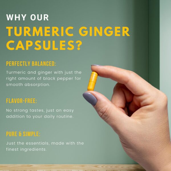 Cápsulas naturales Hebhac Herbs suplemento cúrcuma y jengibre