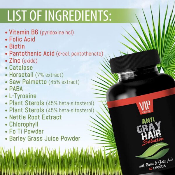 VIP VITAMINS complejo vitamínico para restaurar color del cabello