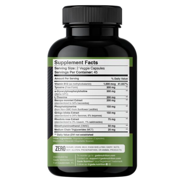 Cápsulas naturales sin OMG ni alérgenos para salud cerebral