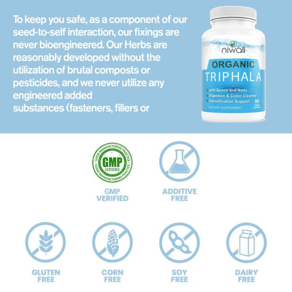 Cápsulas naturales Triphala veganas y sin gluten