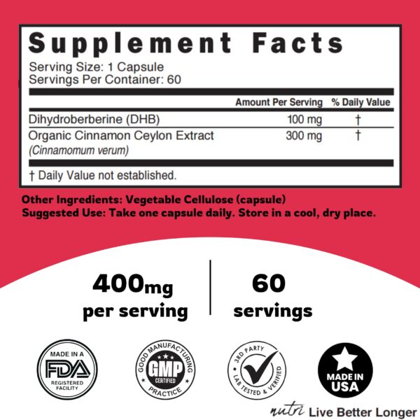 Capsulas Nature's Fusions Dihidroberberina 100mg