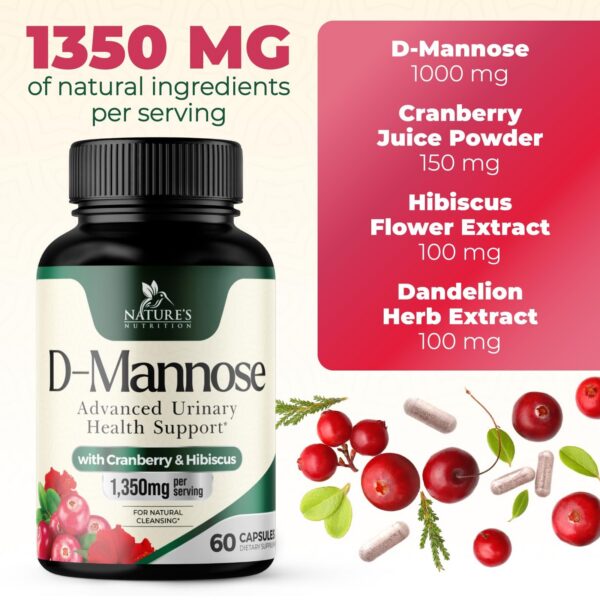 Cápsulas Nature's Nutrition D-Mannosa con arándano y antioxidantes