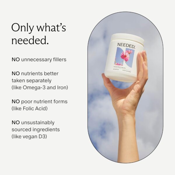 Version 1.0.0 Cápsulas Needed multivitamínico para salud integral femenina