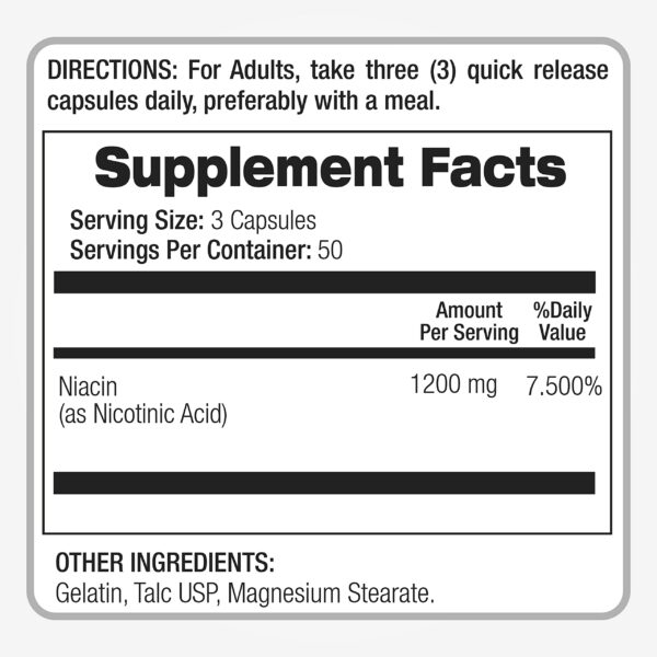 Cápsulas de niacina vitamina B3 FITO MEDIC'S