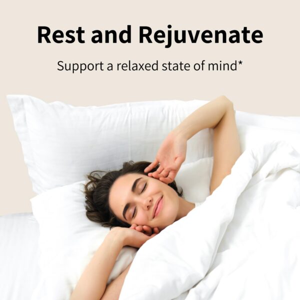 Cápsulas Nourished Natural Health Calm + Sleep vista lateral frasco