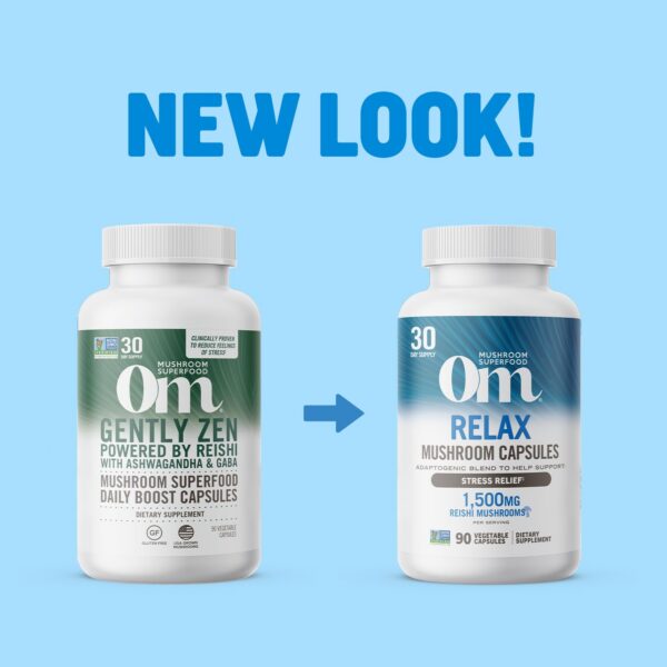 Cápsulas OM Mushroom con GABA y L-Teanina para alivio del estrés