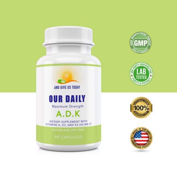 Cápsulas Our Daily Vites ADK para salud cardiovascular y huesos