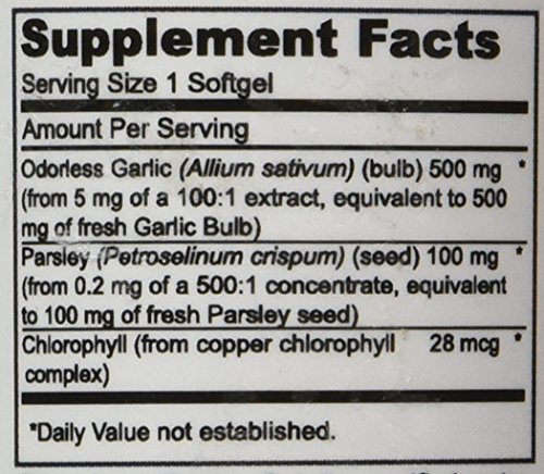Cápsulas para salud ajo perejil Pure Healthland
