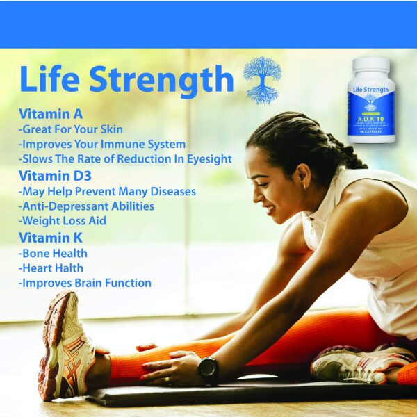 Cápsulas pequeñas LifeStrength ADK 10 para salud ósea