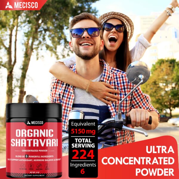 Cápsulas y polvo de suplemento de Shatavari y hierbas