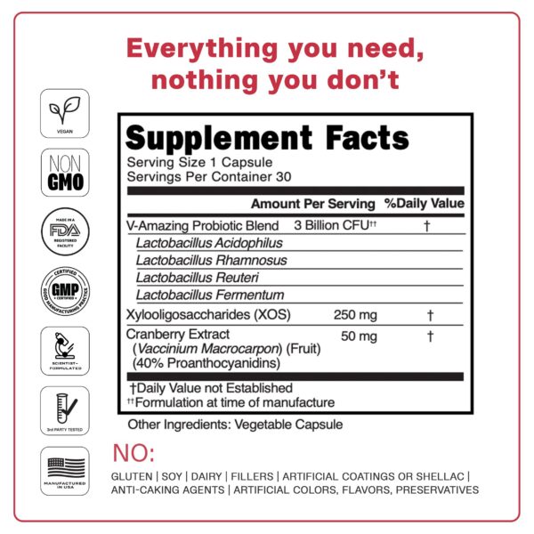 Cápsulas probióticas para equilibrio pH y salud vaginal natural