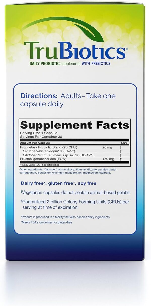 Cápsulas probióticas TRUBIOTICS 30 días para sistema digestivo