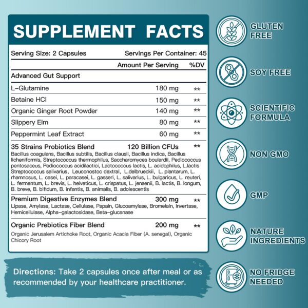 Cápsulas de probióticos DRFOSTER apoyo inmune y digestivo