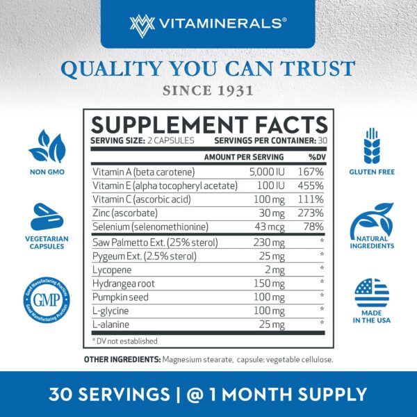 Cápsulas para próstata Vitaminerals Prostactin 60 unidades