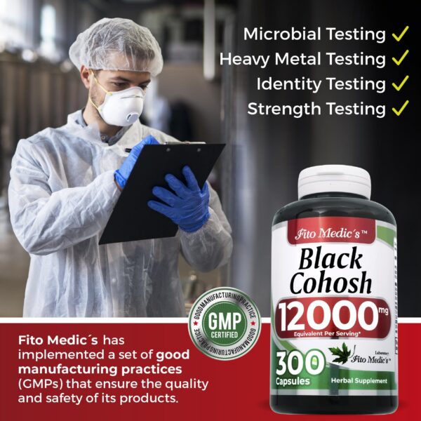 Cápsulas suplementarias de raíz de cohosh negro para mujeres