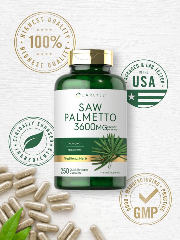 Cápsulas Saw Palmetto Carlyle paquete para hombres y mujeres