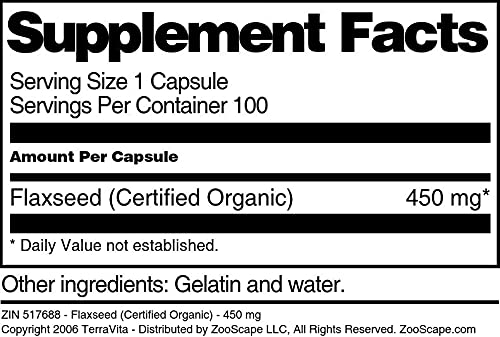 Cápsulas de semilla de lino certificada orgánica de TerraVita