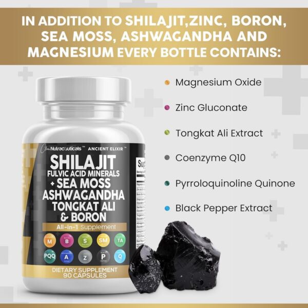 Cápsulas de shilajit Clean Nutraceuticals en primer plano