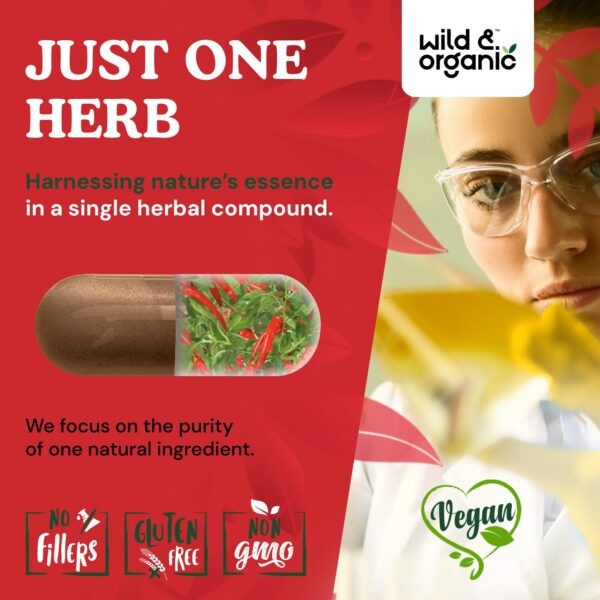 Cápsulas fáciles de tomar de pimienta cayena orgánica