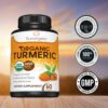 Cápsulas suplemento de cúrcuma orgánica con pimienta negra 60 unid