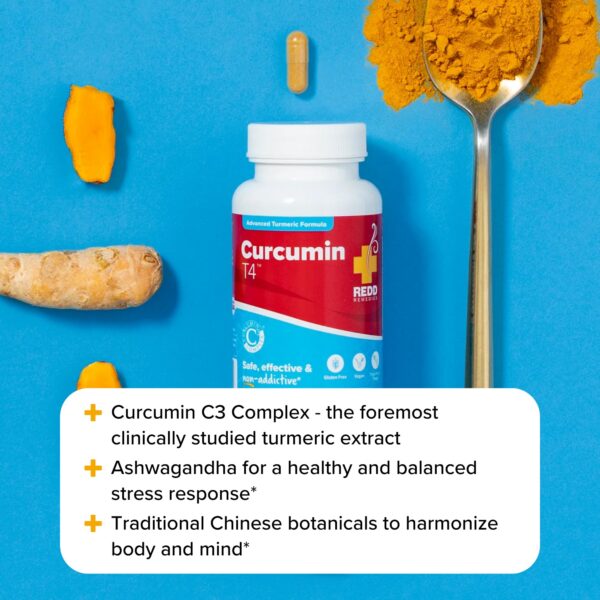 Cápsulas de suplemento dietético Curcumin T4 Redd Remedies