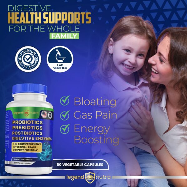 Cápsulas de suplemento Legend Nutra 4 en 1 digestión