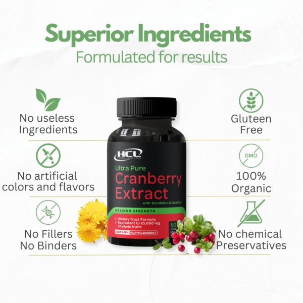 Cápsulas de suplemento natural para limpieza del tracto urinario