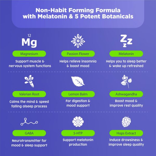 Cápsulas de suplemento sueño natural con ingredientes certificables