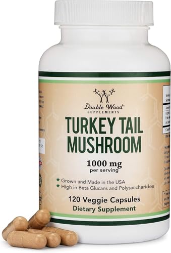 Cápsulas Turkey Tail hongo que apoyan sistema inmunológico Double Wood