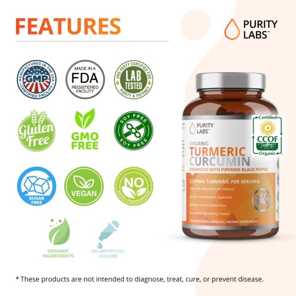 Cápsulas veganas Purity Labs cúrcuma y antioxidantes