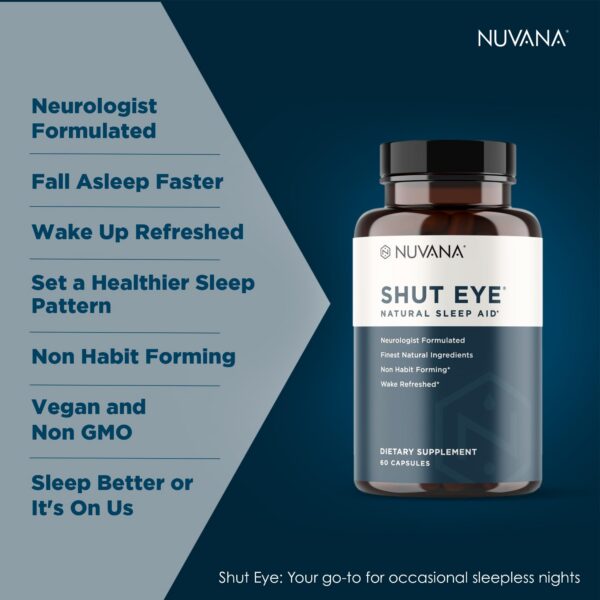 Cápsulas veganas Nuvana Shut Eye con manzanilla y magnesio