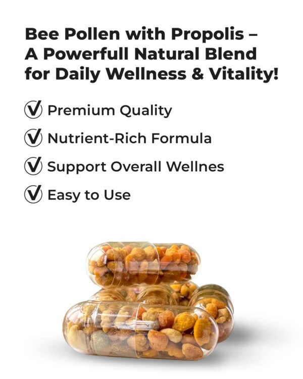 Cápsulas veganas fáciles de tragar con polen de abeja para niños y adultos