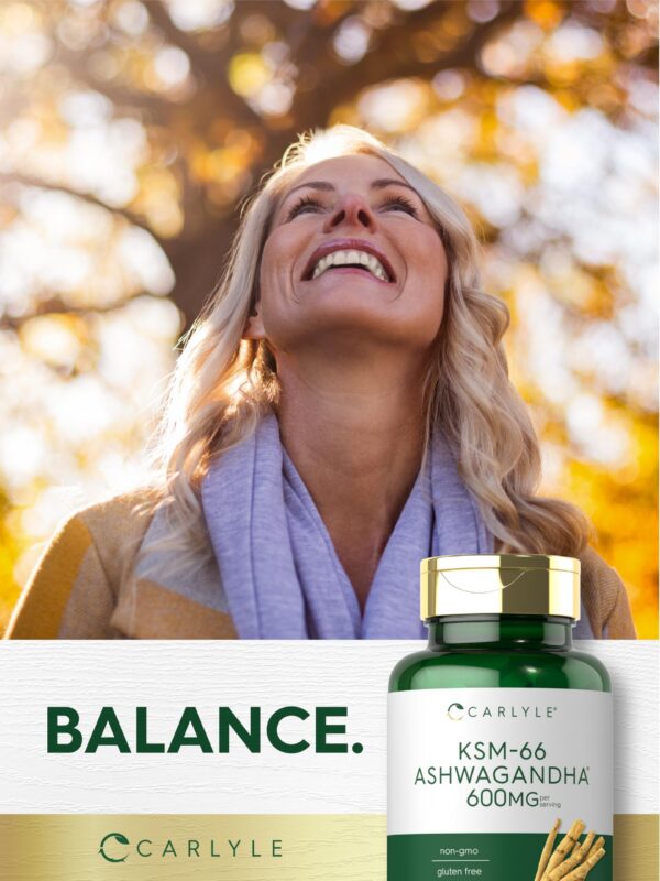 Cápsulas veganas de Ashwagandha con L-Teanina Carlyle 120 dosis