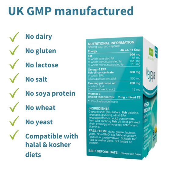 Cápsulas Vegepa Omega 3 con alta concentración 70% EPA