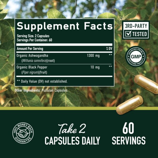 Cápsulas vegetales Ashwagandha alta absorción sin OGM