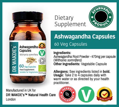 Cápsulas vegetales ayurvédicas ashwagandha DR WAKDE'S