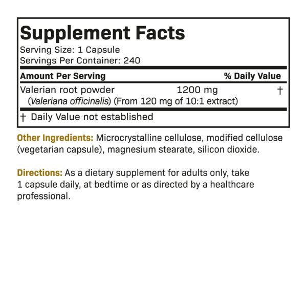 Cápsulas vegetales Futurebiotics raíz de valeriana 240 unidades
