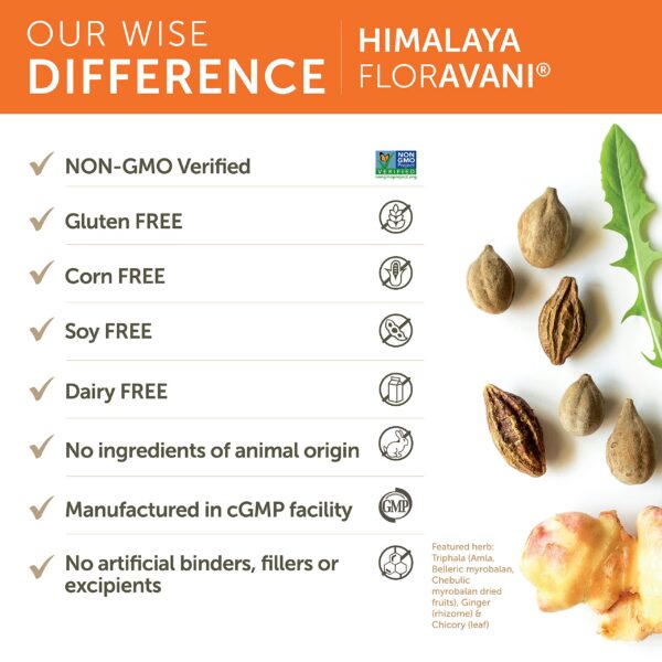 Cápsulas vegetales Himalaya FlorAvani salud intestinal