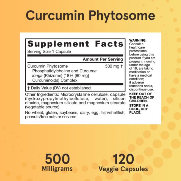 Cápsulas vegetales Jarrow Formulas curcumina fitosoma 500 mg