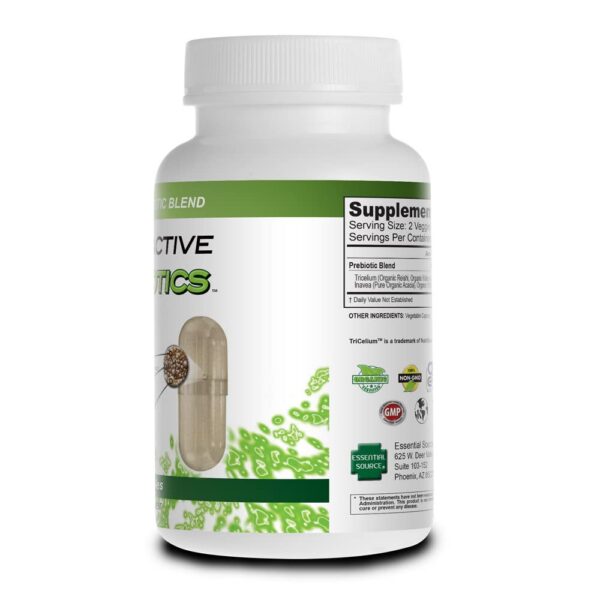 Capsulas vegetales prebióticas Essential Source para salud intestinal