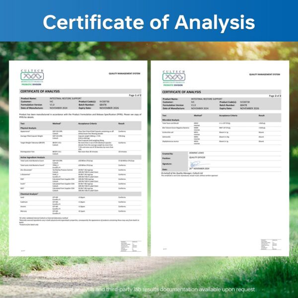 Detalle de cápsulas vegetarianas HUJ para salud intestinal
