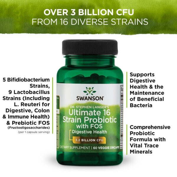 Cápsulas vegetarianas Swanson probiótico 3.2 mil millones UFC