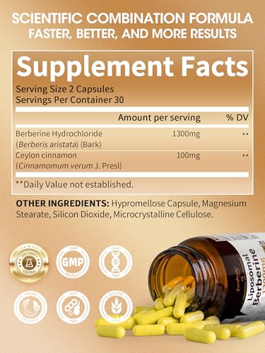Cápsulas verdes suplemtento berberina liposomal 1300mg