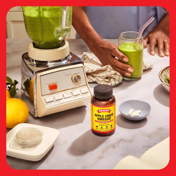 Cápsulas de vinagre de sidra de manzana Bragg en caja